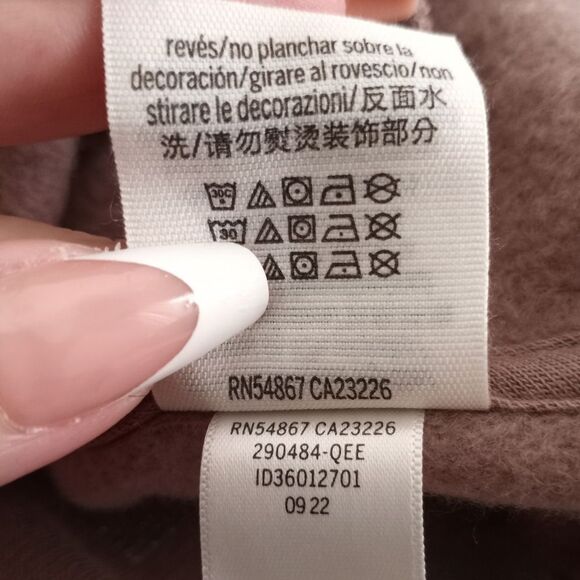 PINK Victoria's Secret Taupe/Mauve Hoodie with Silver Logo Sz M EUC. - Picture 8 of 8